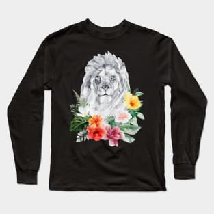 Floral Wild Lion Leo Animal Spirit Costume Wildlife Rescue Long Sleeve T-Shirt